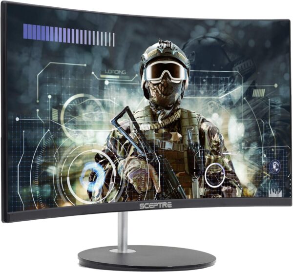 Sceptre Curved 24-inch Gaming Monitor 1080p 98% sRGB HDMI x2 VGA Build-in Speakers, Machine Black - Image 2