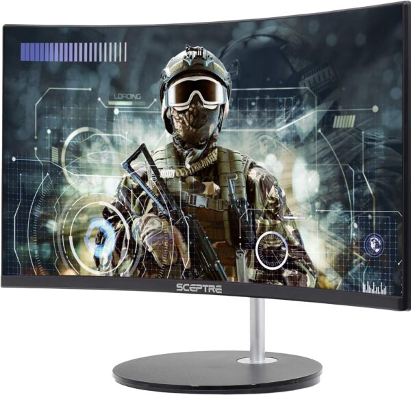 Sceptre Curved 24-inch Gaming Monitor 1080p 98% sRGB HDMI x2 VGA Build-in Speakers, Machine Black - Image 3