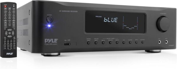 Pyle 5.2-Channel Hi-Fi Bluetooth Stereo Amplifier - 1000 Watt AV Home Speaker Subwoofer Sound Receiver w/ Radio, USB, RCA, HDMI, MIC IN, Wireless Streaming, Supports 4K UHD TV, 3D, Blu-Ray - Image 2