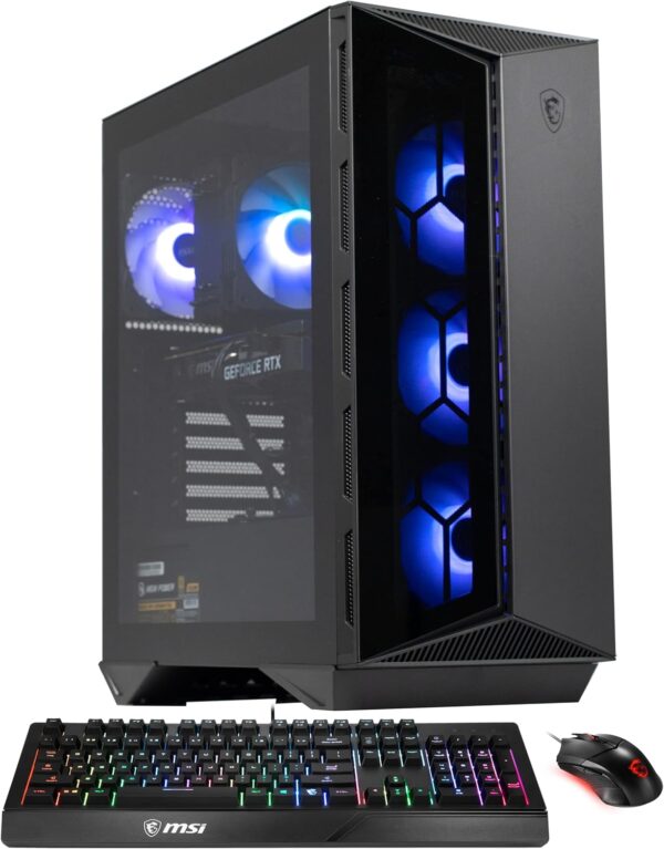 MSI Aegis ZS Gaming Desktop: AMD R7-5700G, GeForceRTX 3060, 16GB DDR4 3200 MHz, 1TB M.2 NVMe, 80+ Gold PSU, WiFi 6E, Keyboard & Mouse, DIY Friendly, Windows 11 Home Plus: 5TC-428US (Renewed) - Image 2