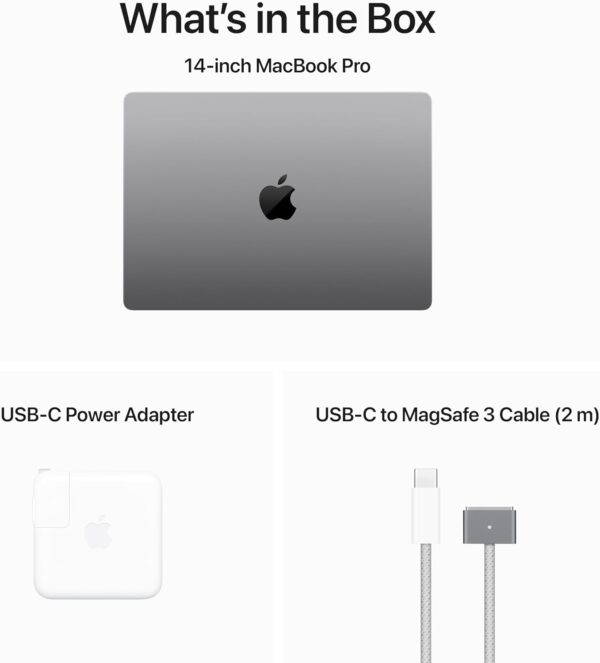 Apple 2023 MacBook Pro Laptop M3 chip with 8‑core CPU, 10‑core GPU: 14.2-inch Liquid Retina XDR Display, 8GB Unified Memory, 1TB SSD Storage. Works with iPhone/iPad; Space Gray - Image 7