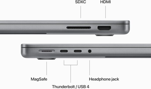 Apple 2023 MacBook Pro Laptop M3 chip with 8‑core CPU, 10‑core GPU: 14.2-inch Liquid Retina XDR Display, 8GB Unified Memory, 512GB SSD Storage. Works with iPhone/iPad; Space Gray (Renewed) - Image 6