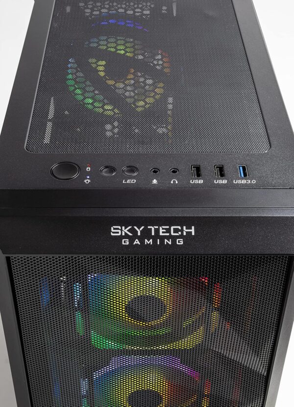 Skytech Gaming Chronos Mini Gaming PC Desktop – AMD Ryzen 5 3600 3.6 GHz, NVIDIA RTX 3050, 500GB NVME SSD, 16GB DDR4 RAM 3200, 600W Gold PSU, Wi-Fi, Windows 11 Home 64-bit - Image 7