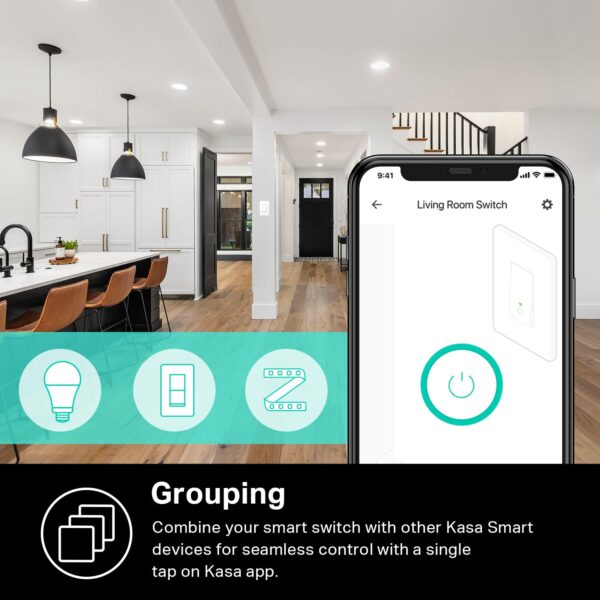 Kasa Smart Light Switch HS200, Single Pole, Needs Neutral Wire, 2.4GHz Wi-Fi Light Switch Works with Alexa and Google Home, UL Certified, No Hub Required , White, HS200 - Image 7