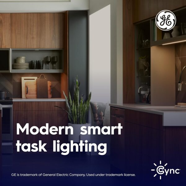 GE Cync Reveal HD+ Smart Undercabinet Light Fixture, Color Changing Undercab Light, Smart Wi-Fi Kitchen Light, Works with Alexa and Google Home, 12-in Bar - Image 6