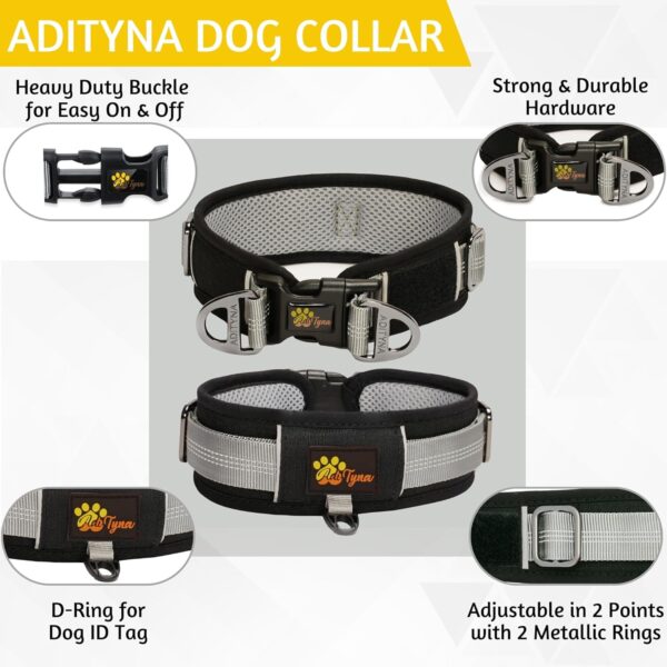 ADITYNA - Dog Collar 2 D-rings Secure - 2-inch Wide Adjustable Large Dog Collars - Oxford Material & Mesh Lining for Comfort (Black, Large: Fits Neck 18-23 inches) - Image 4