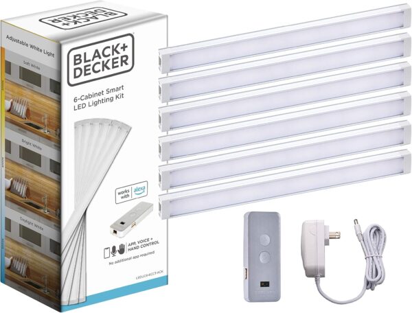 BLACK+DECKER Compatible with Alexa Smart Under Cabinet Lighting Kit & Compatible with Alexa Smart Under Cabinet Lighting, Adjustable LEDs, 18" Bar, White,A Certified for Humans Device - Image 3