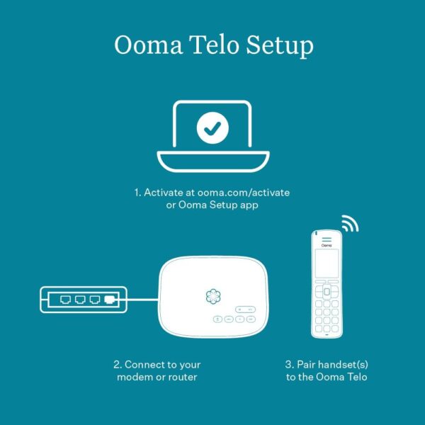 Ooma Telo VoIP with 3 HD3 Handsets Complete Home Phone System for Unlimited Nationwide Calling, Mobile App Access, and Robocall Blocking Affordable Landline Replacement - Image 7