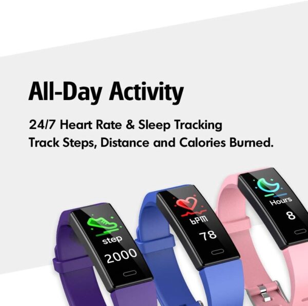 ZURURU Fitness Tracker with Blood Pressure Heart Rate Sleep Health Monitor for Men and Women, Upgraded Waterproof Activity Tracker Watch, Step Calorie Counter Pedometer Purple - Image 5