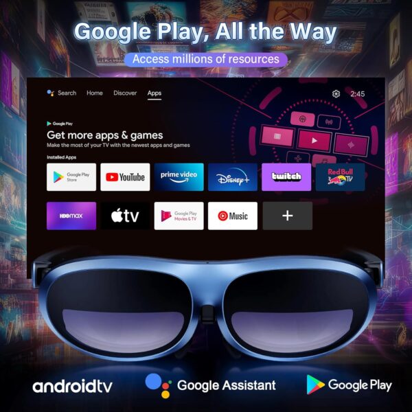 Rokid Joy Pack AR Glasses+MINI Hub, Play While Charging, Smart Glasses with Google Play, 360" Micro-OLED Display, Compatible with Steam Deck, Save $100 - Image 6