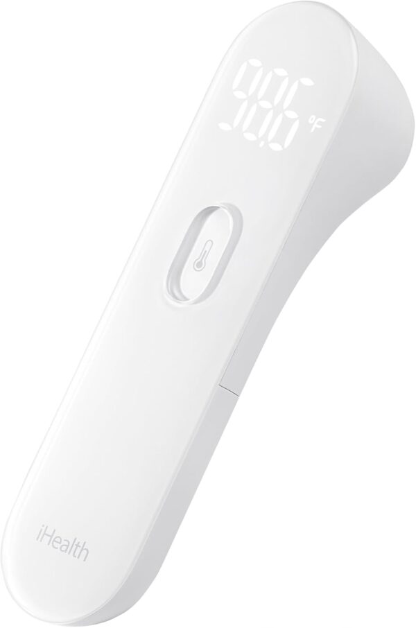 iHealth No-Touch Forehead Thermometer, Infrared Digital Thermometer for Adults and Kids, Touchless Baby Thermometer, 3 Ultra-Sensitive Sensors, Large LED Digits, Quiet Vibration Feedback, Non Contact - Image 2