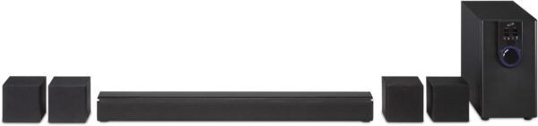 iLive 5.1 Home Theater System, 26in. Bluetooth Sound Bar with 4 Wired Satellite Speakers and Subwoofer, IHTB142B - Image 2