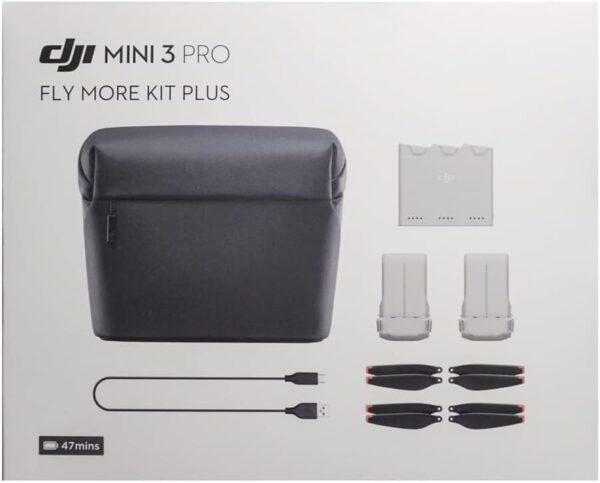 DJI Mini 3 Pro Fly More Kit Plus, Includes Two Intelligent Flight Batteries Plus, a Two-Way Charging Hub, Remote Control, Data Cable, Shoulder Bag, Spare propellers, and Screws, Black - Image 5