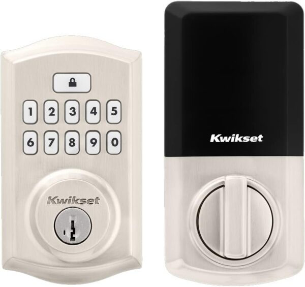 Kwikset SmartCode 260 Keyless Electronic Keypad Deadbolt, Microban Protected Keypad, Auto Door Lock, SmartKey Re-Key Security, Satin Nickel - Image 2