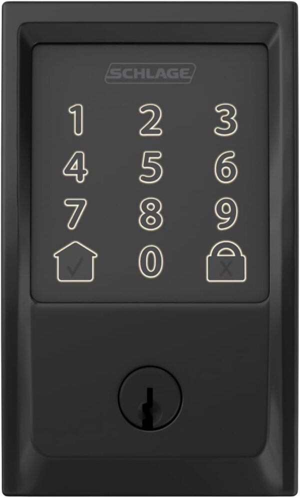 Schlage Encode Smart Wi-Fi Deadbolt with Century Trim in Matte Black - Image 5