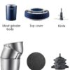 Joydeem JD-376B Electric Food Processor,Meat Grinder with Garlic Peeler,Vegetable Fruit Chopper with 3 Stainless Steel Bowls,Blue - Image 7