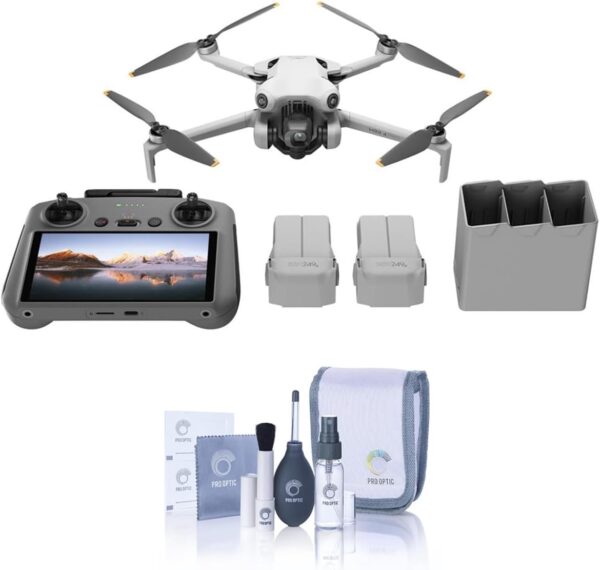 DJI Mini 4 Pro Fly More Combo with DJI RC 2 (Screen Remote Controller), Folding Mini-Drone with 4K HDR Video Camera for Adults, Under 0.549 lbs/249 g, 2 Extra Batteries for 34-Min Flight Time, Cleaner - Image 2