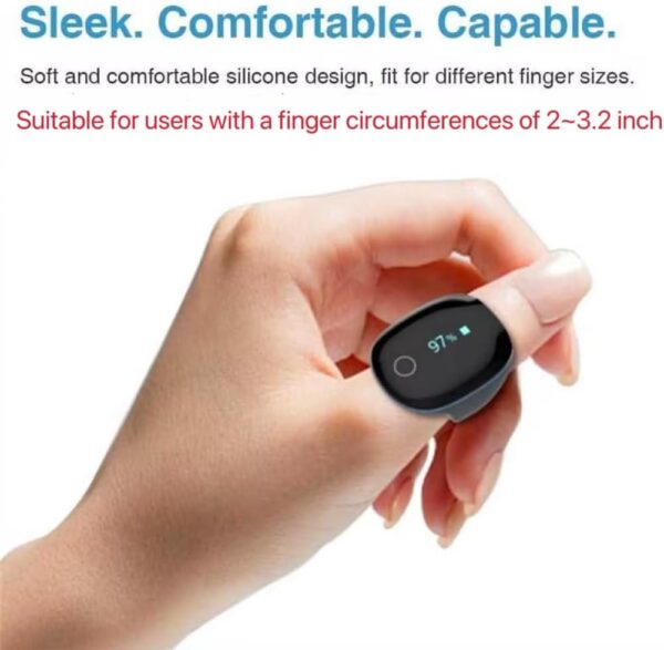 Wellue O2Ring Wearable Pulse Oximter, SPO2 Blood Oxygen Saturation Monitor - Bluetooth O2 Meter Ring Sensor with Vibration Reminder, Free APP & PC Report, Rechargeable - Image 3