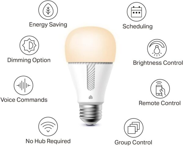 Kasa Smart Light Bulb KL110, LED Wi-Fi smart bulb works with Alexa and Google Home, A19 Dimmable, 2.4Ghz, No Hub Required, 800LM Soft White (2700K), 9W (60W Equivalent) - Image 3