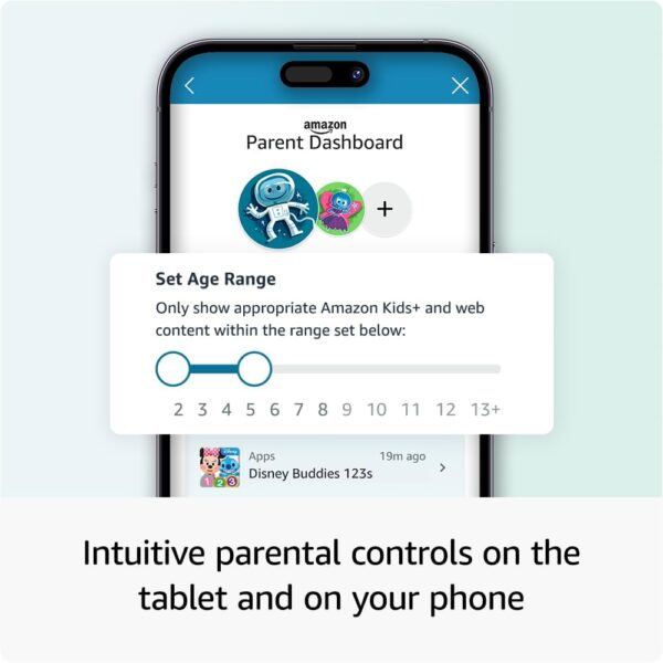 Amazon Fire 10 HD Kids tablet- 2023, ages 3-7 | Bright 10.1" HD screen with ad-free content and parental controls included, 13-hr battery, 32 GB, Pink - Image 4