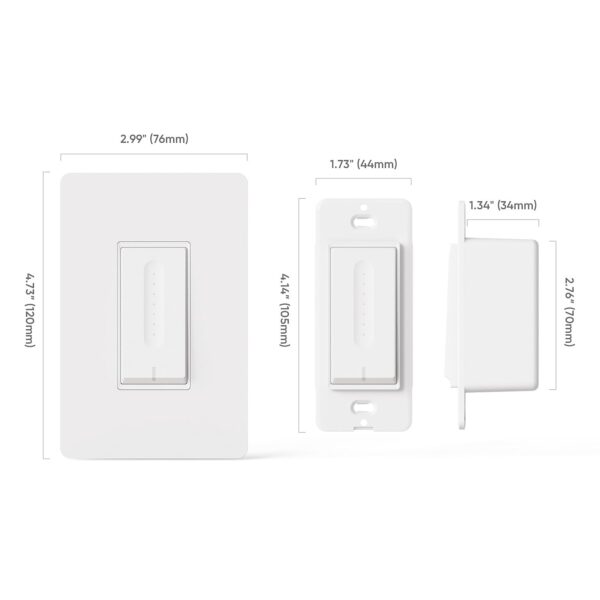 TREATLIFE Smart Dimmer Switch 4 Pack, Smart Switch Works with Alexa and Google Home, 2.4GHz WiFi Dimmer Light Switch for LED, CFL, Incandescent Bulbs, Neutral Wire Required, Single Pole - Image 9