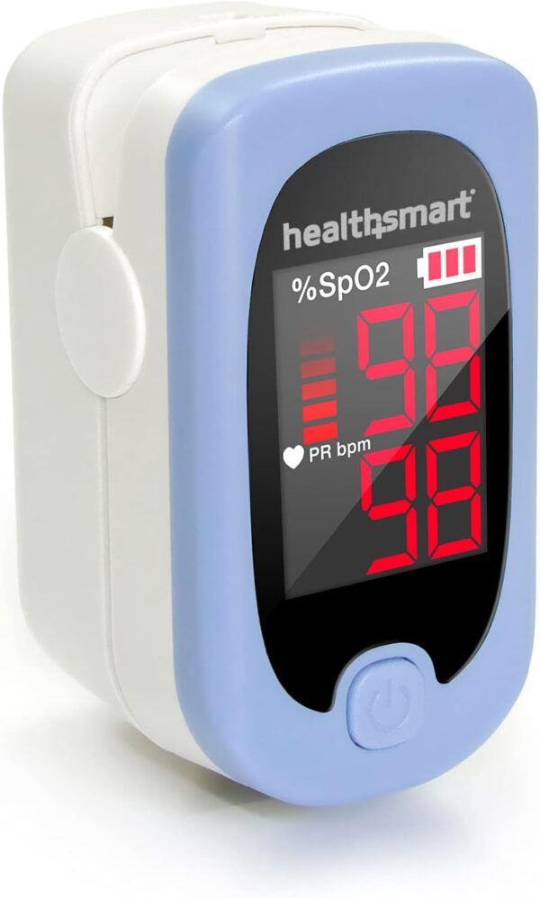 HealthSmart Pulse Oximeter for Fingertip, Displays Blood Oxygen Saturation Content, FSA HSA Eligible, Pulse Rate and Pulse Bar with LED Display, Accurate and Reliable, Batteries and Lanyard Included - Image 11