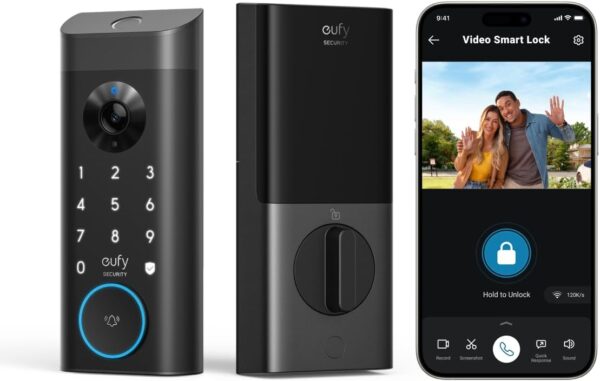 eufy Security Video Smart Lock E330, 3-in-1 Camera+Doorbell+Fingerprint Keyless Entry Door Lock, WiFi Door Lock,App Remote Control,2K HD,Doorbell Camera,No Monthly Fee - Image 2