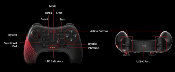 Acer Nitro Wired Gaming Controller - Featuring Joystick, Directional Pad, Turbo Button, Action Buttons and LED Indicator Lights - Compatible with Windows and Android Devices - Image 6