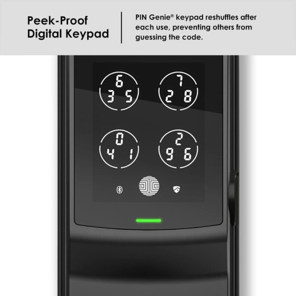 Lockly Secure Pro, Wi-Fi Smart Deadbolt, Keyless Entry Door Lock, PIN Genie® Keypad, 3D Biometric Fingerprint Sensor, Auto Lock - Matte Black (PGD728WMB) - Image 4