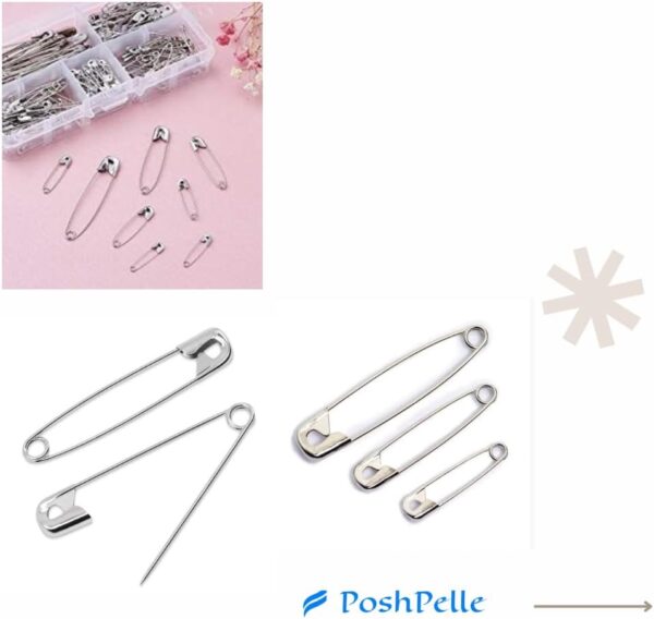 MultiPurpose Safety Pins 100 Pcs Non-Rusting High Grade Stainless Steel Technology 5 Assorted Sizes - Cosplay Supplies, Sewing Needles & Notions - Image 5