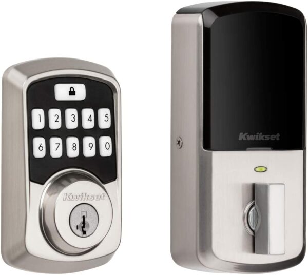 Kwikset 99420-001 Aura Bluetooth Programmable Keypad Door Lock Deadbolt Featuring SmartKey Security, Satin Nickel - Image 2