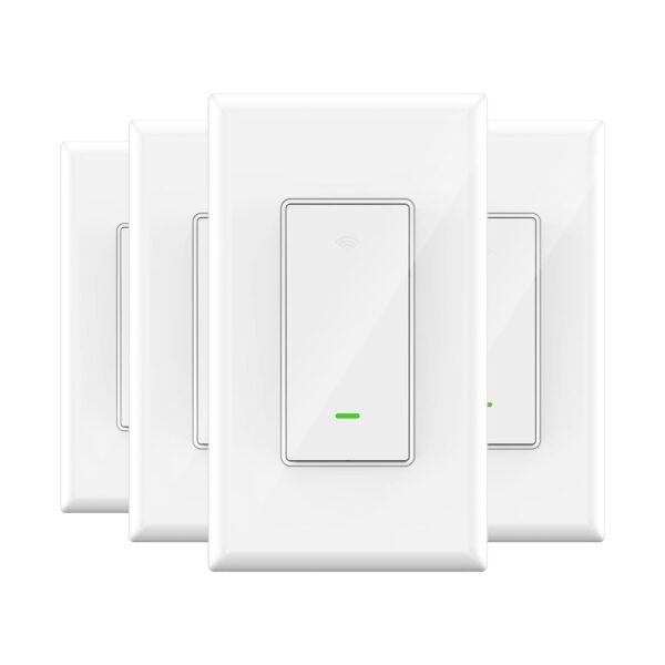 GHome Smart Switch,Smart Wi-Fi Light Switch Compatible with Alexa and Google Assistant 2.4Ghz, Single-Pole,Neutral Wire Required,UL Certified,Remote/Voice Control, No Hub Required (4 Pack) - Image 10