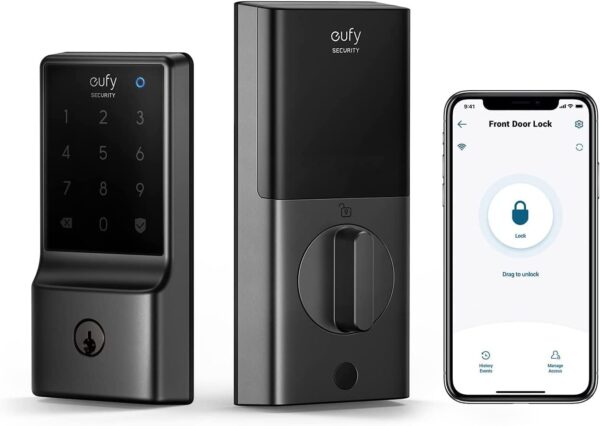 eufy Security Smart Lock C210, Keyless Entry Door Lock, Built-in WiFi Deadbolt, Smart Door Lock, No Bridge Required, Easy Installation, Touchscreen Keypad, App Remote Control, BHMA Certified - Image 2