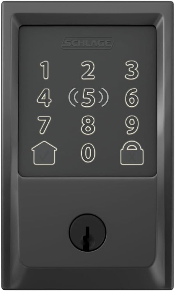 Schlage BE499WB CEN 622 Encode Plus WiFi Deadbolt Smart Lock with Apple Home Key, Keyless Entry Door Lock with Century Trim, Matte Black - Image 12