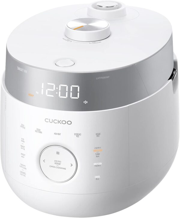 CUCKOO CRP-LHTR1009FW 10-Cup (Uncooked) / 20-Cup (Cooked) Induction Heating Twin Pressure Rice Cooker with Nonstick Inner Pot, 16 Menu Modes, 3 Voice Guide, Auto Clean (White) - Image 2