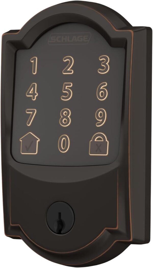 Schlage Encode Smart Wi-Fi Deadbolt with Camelot Trim in Aged Bronze - Image 4