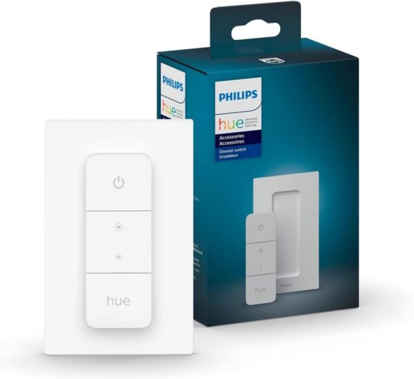 Philips Hue Smart Dimmer Switch with Remote, White - 1 Pack - Turns Hue Lights On, Off, Dims or Brightens - Requires Hue Bridge - Easy, No-Wire Installation - Image 2