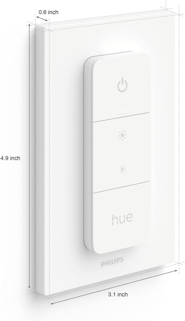 Philips Hue Smart Dimmer Switch with Remote, White - 1 Pack - Turns Hue Lights On, Off, Dims or Brightens - Requires Hue Bridge - Easy, No-Wire Installation - Image 7