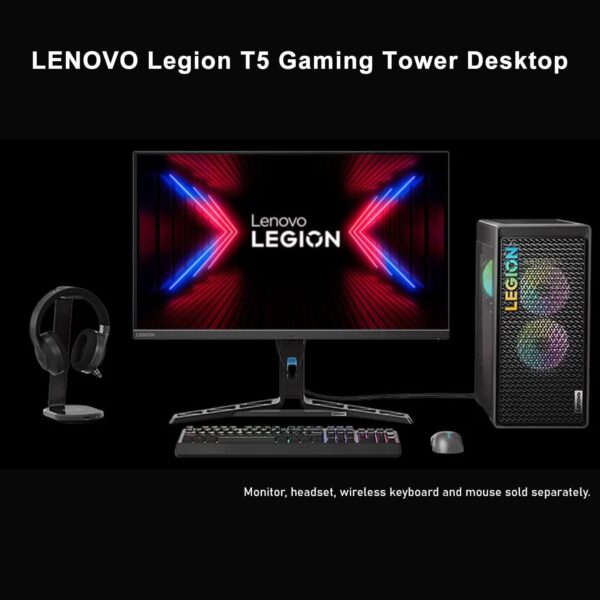 Lenovo Legion T5 Ultimate Gaming Tower Desktop, AMD Ryzen 7 7700X (beats i7-13700H), NVIDIA GeForce RTX 4070, 64GB DDR5 RAM, 2TB SSD, Wired KB & Mouse, HDMI, DP, Wi-Fi 6, Windows 11 Home - Image 7