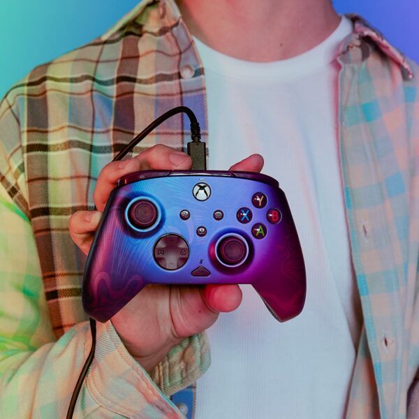 PDP Gaming REMATCH Enhanced Wired Controller Licensed for Xbox Series X|S/Xbox One/PC/Windows, Mappable Back Buttons, Advanced Customizable App - Purple Fade - Image 7