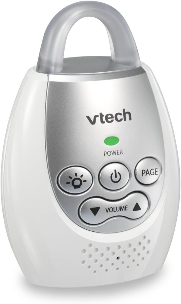 VTech DM221 Audio Baby Monitor with up to 1,000 ft of Range, Vibrating Sound-Alert, Talk Back Intercom & Night Light Loop, White/Silver - Image 10