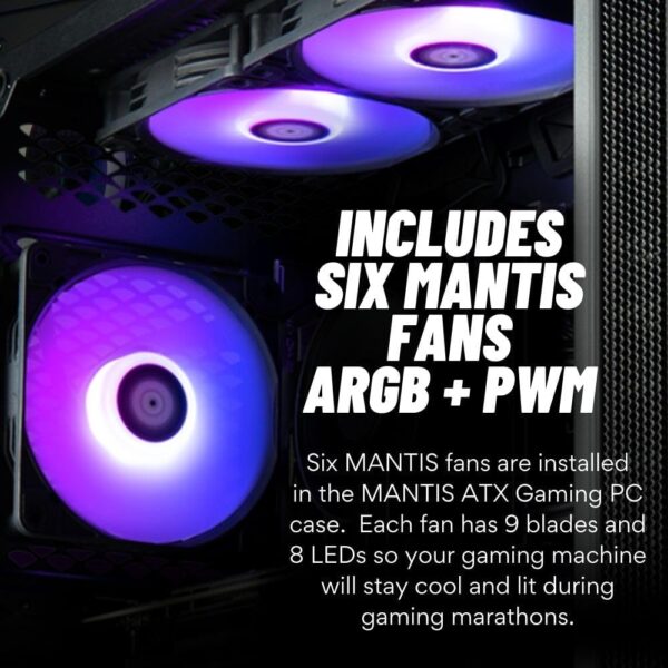 Mantis V2 Gaming PC (NVD GeForce RTX 4090, Intel 20-Core i7-14700KF Processor (~13900K in FPS) 32GB DDR5 RAM, 1TB NVMe SSD + 3TB HDD, Liquid-Cooled, WiFi 7, Windows 11 Home) RGB Gamer Desktop Computer - Image 4