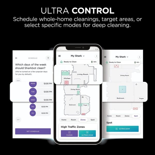 Shark AI Ultra Voice Control Robot Vacuum with Matrix Clean Navigation, Home Mapping, 60-Day Capacity, Self-Empty Base for Homes with Pets, Carpet & Hard Floors (Silver/Black) - Image 13