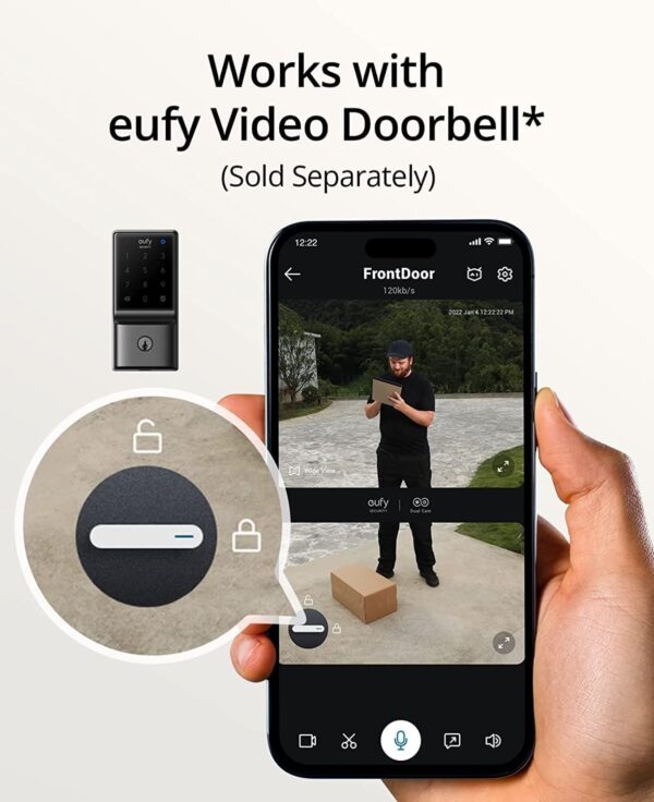 eufy Security Smart Lock C210, Keyless Entry Door Lock, Built-in WiFi Deadbolt, Smart Door Lock, No Bridge Required, Easy Installation, Touchscreen Keypad, App Remote Control, BHMA Certified - Image 8