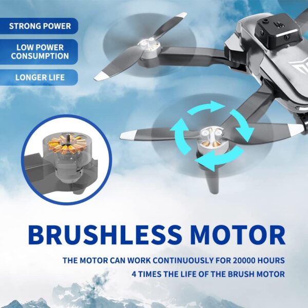 Brushless Motor Drone with Camera-4K FPV Foldable Drone with Carrying Case,40 mins of Battery Life,Two 1600MAH,120° Adjustable Lens,One Key Take Off/Land,Altitude Hold,Christmas gifts,360° Flip - Image 3