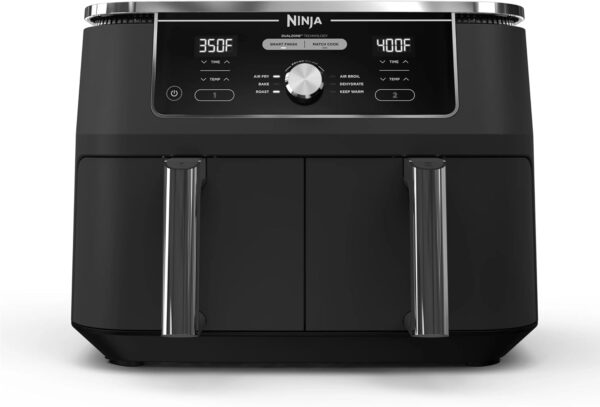 Ninja DZ401 Foodi 10 Quart 6-in-1 DualZone XL 2-Basket Air Fryer with 2 Independent Frying Baskets, Match Cook & Smart Finish to Roast, Broil, Dehydrate for Quick, Easy Family-Sized Meals, Grey - Image 2