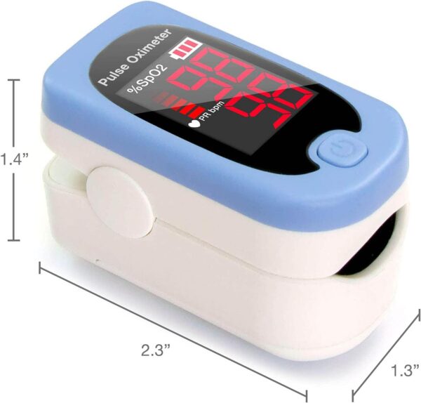 HealthSmart Pulse Oximeter for Fingertip, Displays Blood Oxygen Saturation Content, FSA HSA Eligible, Pulse Rate and Pulse Bar with LED Display, Accurate and Reliable, Batteries and Lanyard Included - Image 13