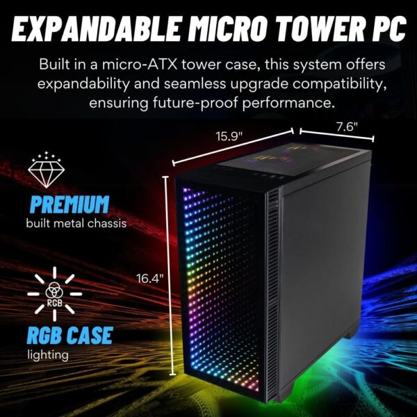 Continuum Micro Gaming Desktop - NVD GeForce RTX 4090 24GB, Intel 12-Core i7-12700KF Processor, 32GB DDR5 RAM, 2x512GB NVMe SSD + 3TB HDD, Wifi 6, Windows 11 Home - Liquid Cooled RGB Gamer Computer - Image 8