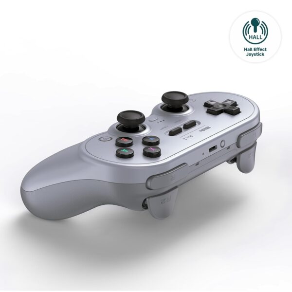 8Bitdo Pro 2 Bluetooth Controller for Switch, Hall Effect Joystick Update, Wireless Gaming Controller for Switch, PC, Android, and Steam Deck & Apple (Gray Edition) - Image 4