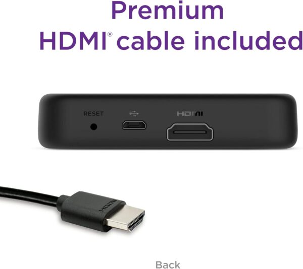 Roku Premiere Streaming Media Player HD/4K/HDR Simple Remote and Premium HDMI Cable, Black & Bundle Swanky Cables HDMI Cable, 3920R - Image 4